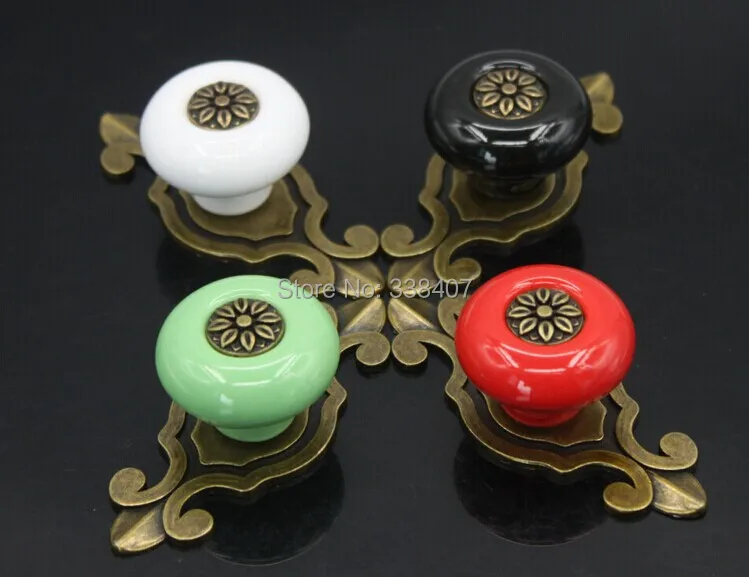 Античная бронза/черная кожа керамические шкафы фурнитура для мебели |