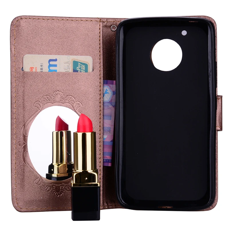 Fashion Mirror butterfly Case For Moto G5 PU Leather+TPU Back Cover Phone Capa | Мобильные телефоны и аксессуары
