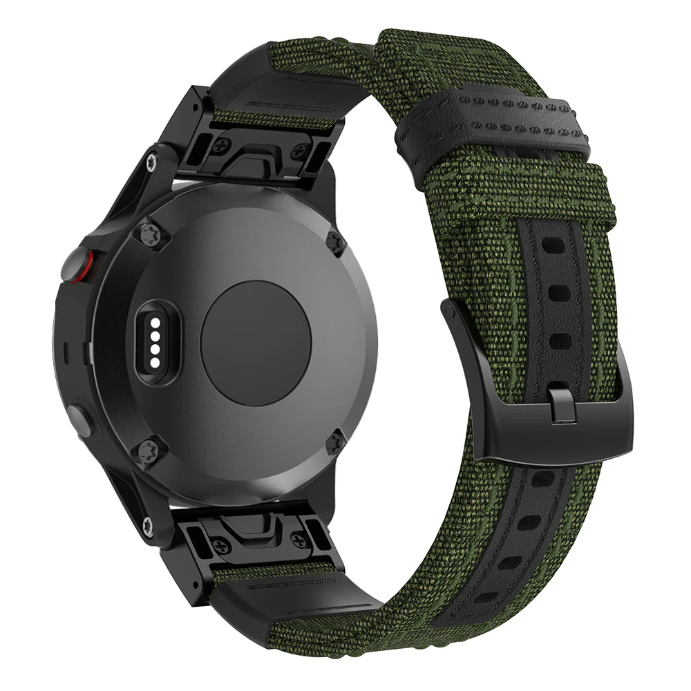 22 мм ремешок для Garmin Fenix 5/5 Plus/Forerunner 935/Instinct/Quatix 5 Смарт часы нейлон + кожа быстро