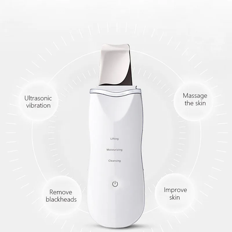 

Ultrasonic Ion Skin Scrubber Cleaner Face Lifting Peeling Extractor Blackhead Removal Skin Care Deep Cleaning Beauty Device