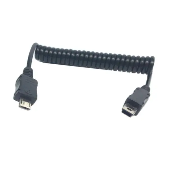 (100 шт./лот) USB 2 0 Mini 5pin к Micro 5Pin эластичный Дата-кабель черный для планшета 5 м 50 см DHL |