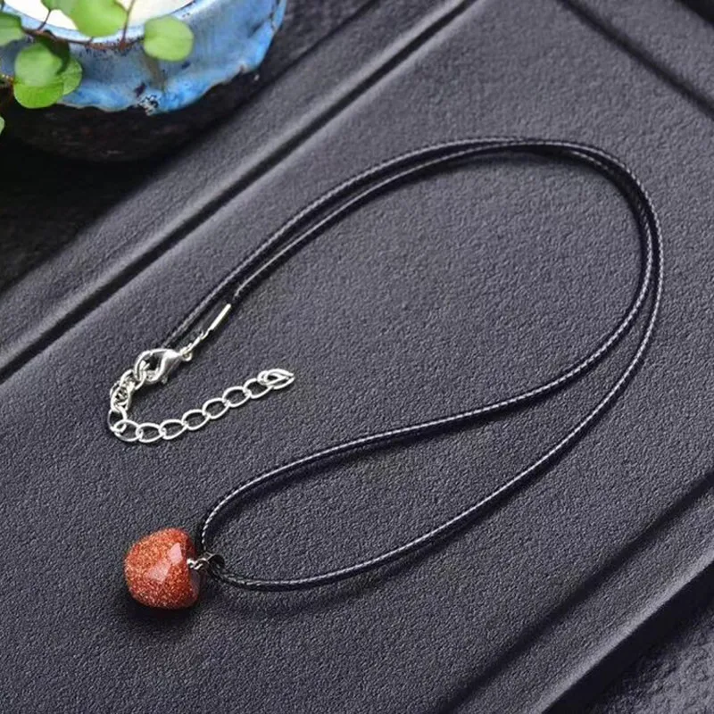 Ожерелье с подвеской из натурального кристалла Apple ручная веревочка женское