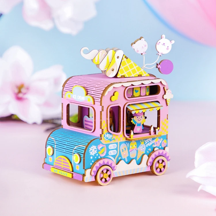 Robud творческий DIY 3D Kitty робот Ballerma игра деревянная головоломка сборки подвижная музыкальная шкатулка игрушка подарок для детей и взрослых AMD