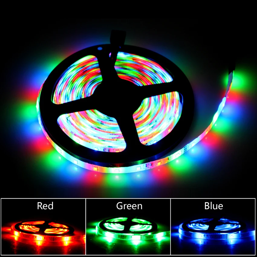 12 В светодио дный полосы света 5 м 10 Rgb ленты 60 шт./м SMD 2835 Водонепроницаемый
