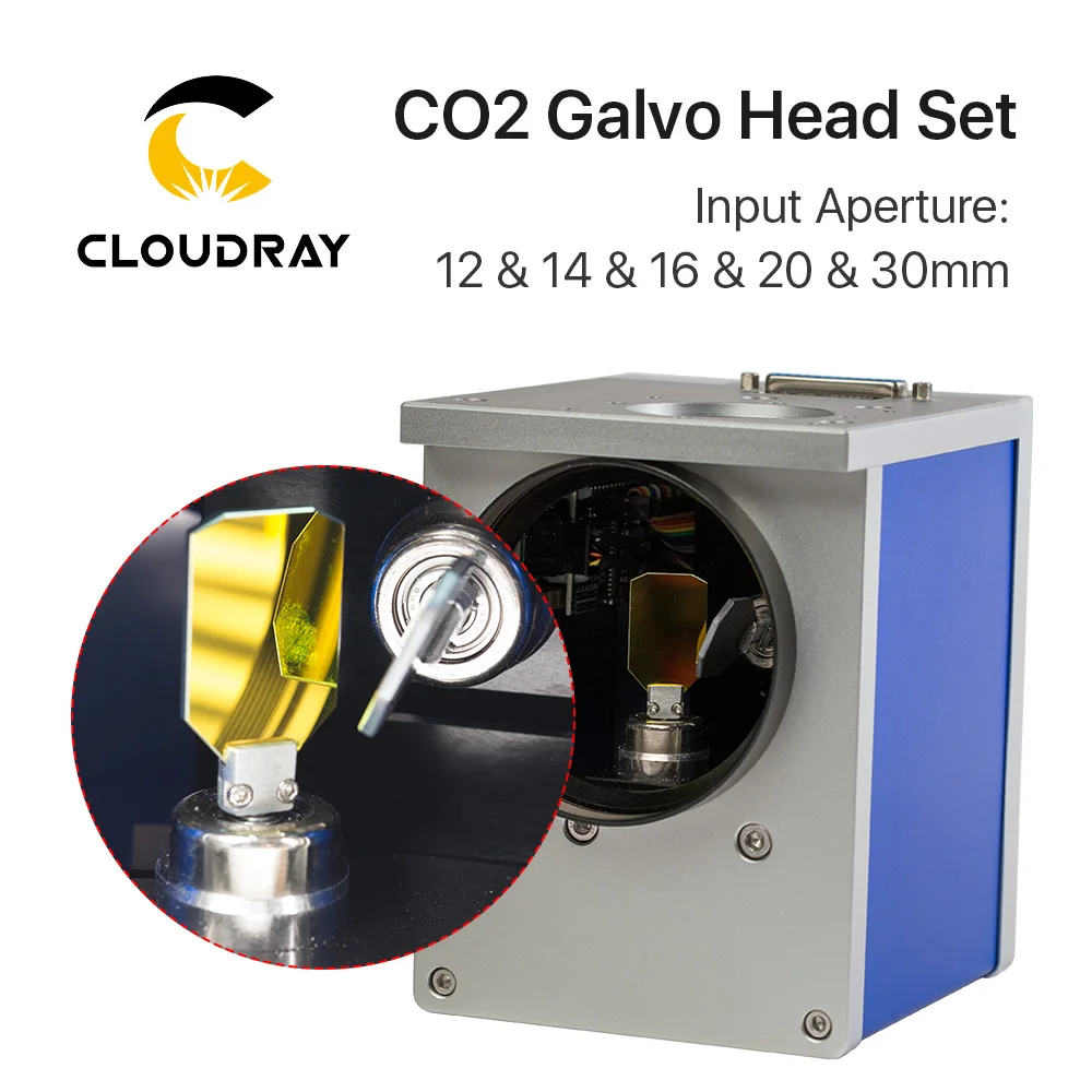 Cloudray CO2 лазерный сканер Galvo головка 10.6um Входная диафрагма 12 мм 14 мм 16 мм 20 мм 30 мм Гальванометр сканер с питанием