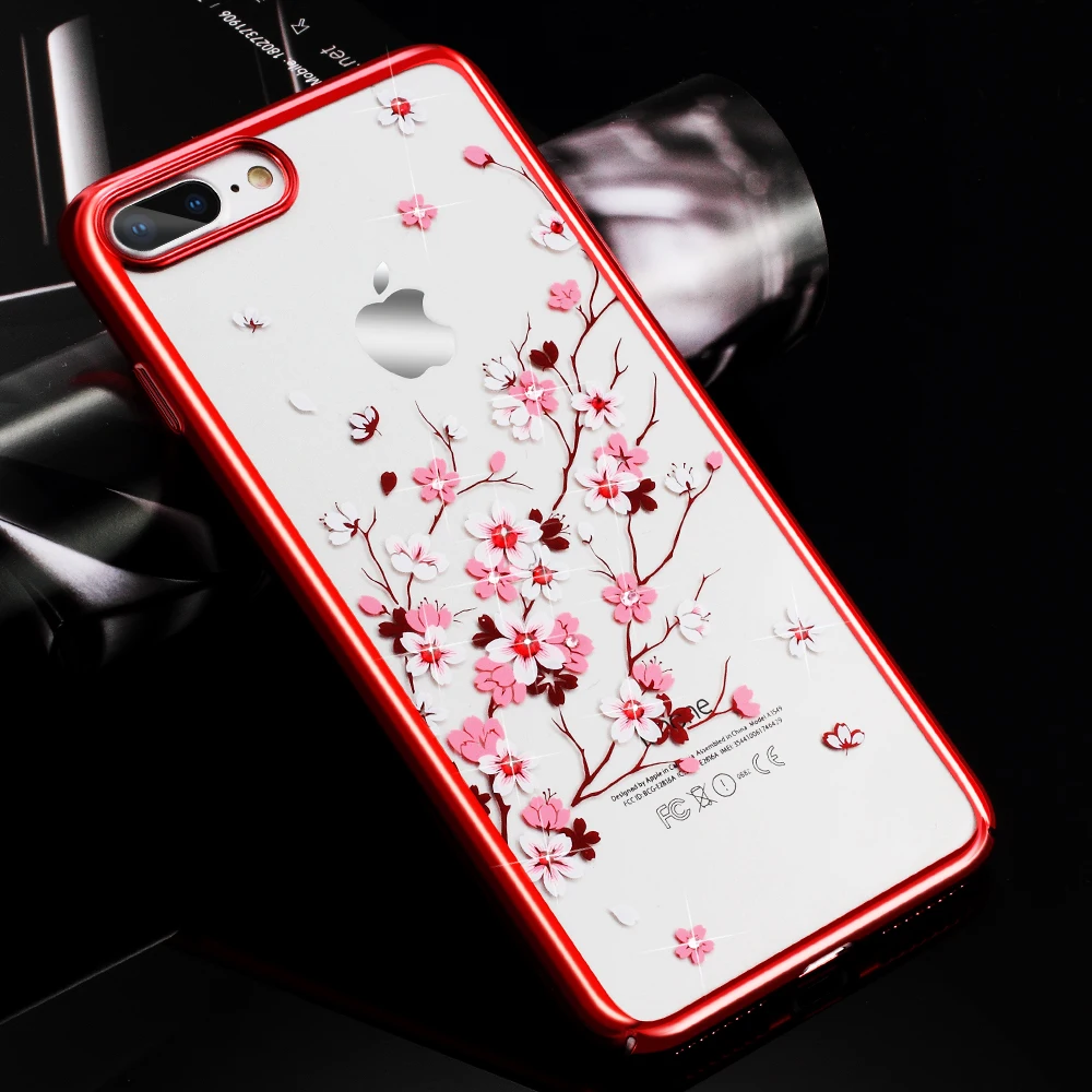 KINGXBAR for iPhone 8 7 Plus Cover Luxury Phone Case Crystals from Swarovski Woman Hard |