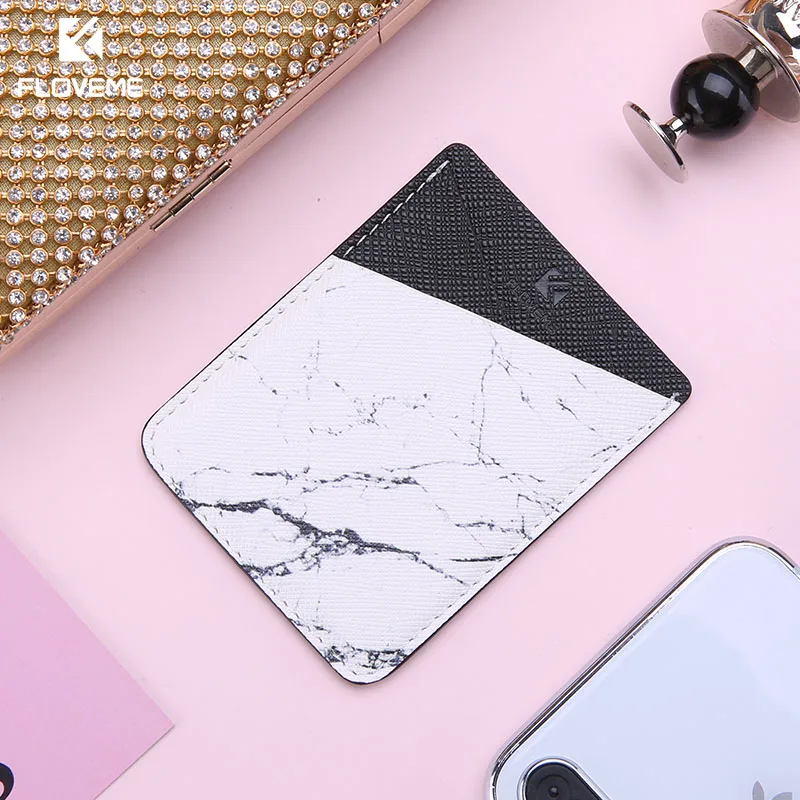 Marble Pattern FLOVEME, Цветная Клейкая наклейка, держатель для карт, задняя крышка, чехол для телефона, чехол для samsung S9, S8, S9 Plus, для iPhone X, 8, 7 Plus, чехол - Цвет: Marble Pattern