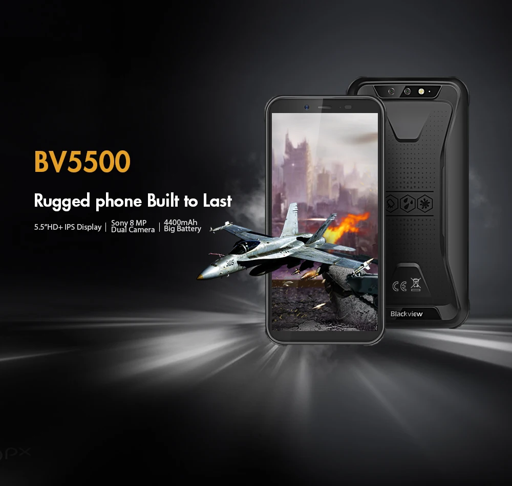BLACKVIEW Черная Акула BV5500 водонепроницаемый смартфон с IP68 5 &quotHD + 18:9 экран Android 8 1 MTK6580P