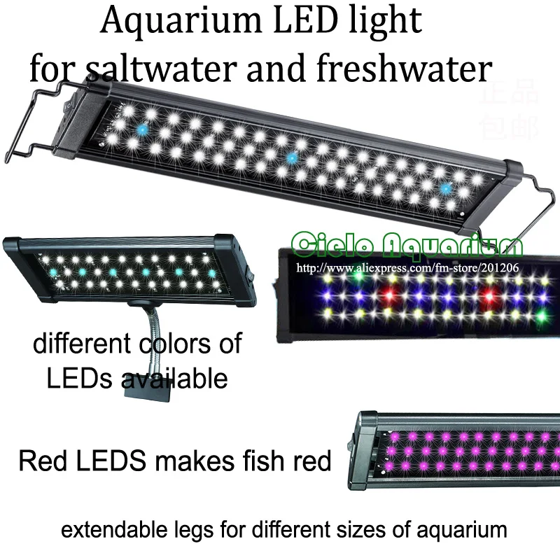 

12" - 18"/30CM-45CM Hi Lumen LED freshwater plant saltwater marine aquatic Aquarium Fish tank LED lighting fixture lamp Colorful