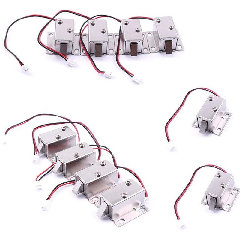 

Горячие 10 шт оптом DC 12V 0.43A мини электронные замки 27X27X17mm Профессиональный дверной замок с 2 проводами Электромагнитные замки