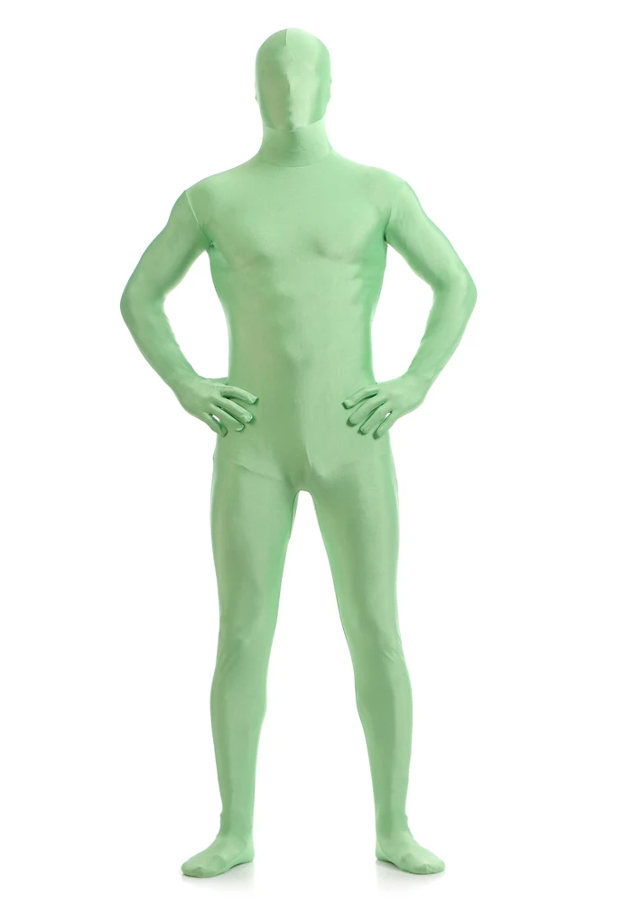(SCM019) спандекс лайкра светильник зеленый полный тело вторая кожа прозрачные