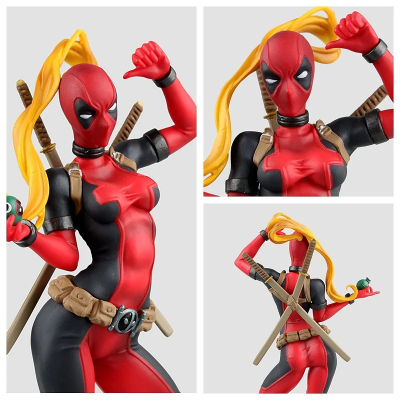 Huong Movie Figure 24 см X men Lady Deadpool Bishoujo Статуя Кукла ПВХ фигурка Коллекционная модель