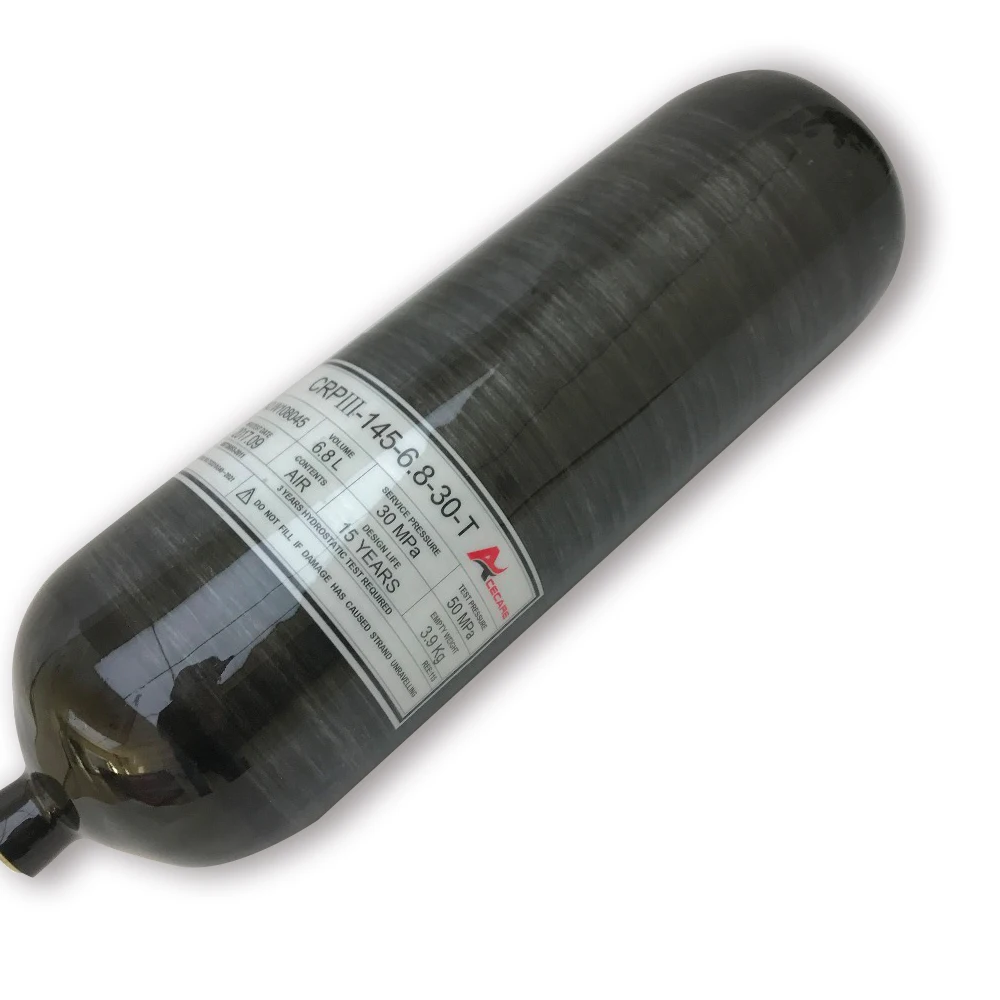AC3680 горячий черный 30Mpa 6.8L 4500psi GB сертификат углеродного волокна композитная емкость для пневматики с предварительной накачкой, для пейнтбола airforce condor пистолет PCP Acecare