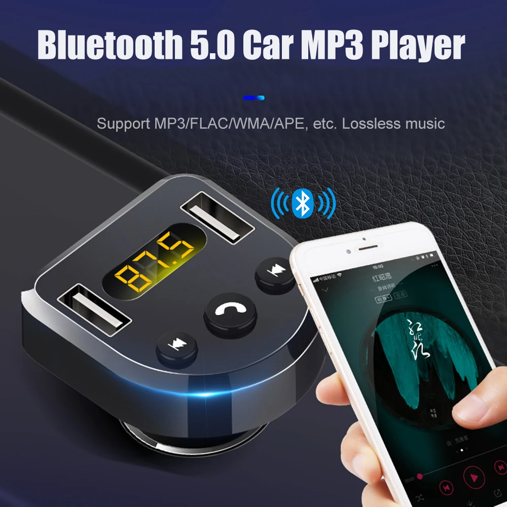 Беспроводной автомобильный FM передатчик JINSERTA Bluetooth 5 0 Mp3 плеер датчик напряжения