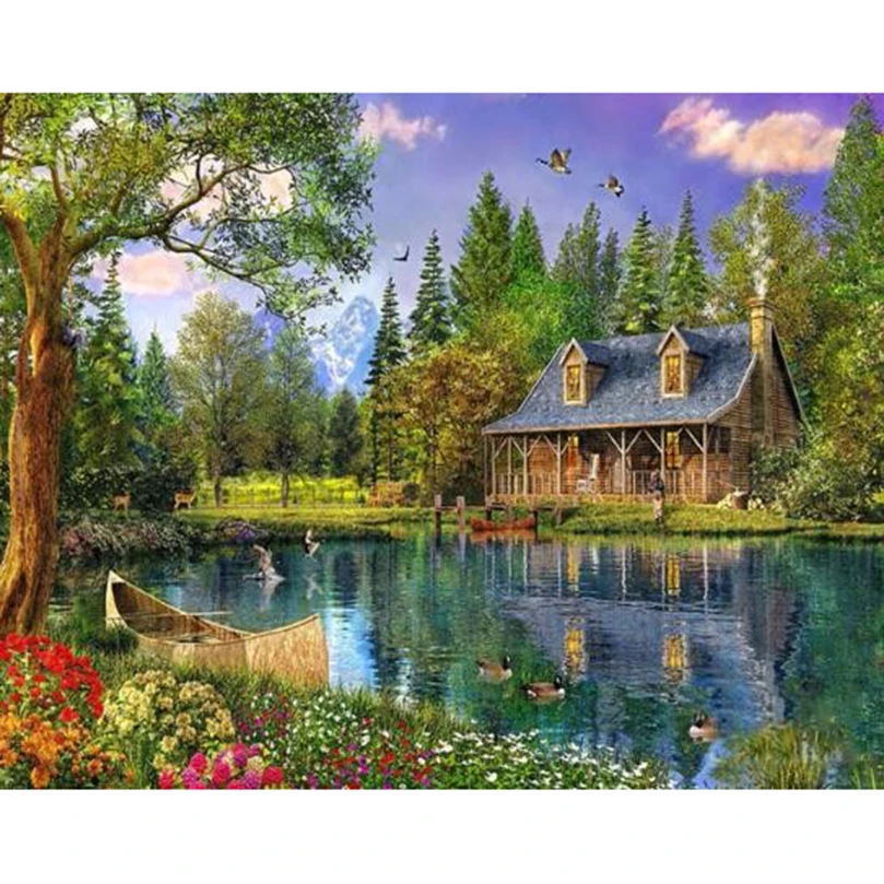 

Crafts square diy diamond embroidery landscape picture 5D diamond cross stitch crystal decorative diy diamond painting HL021