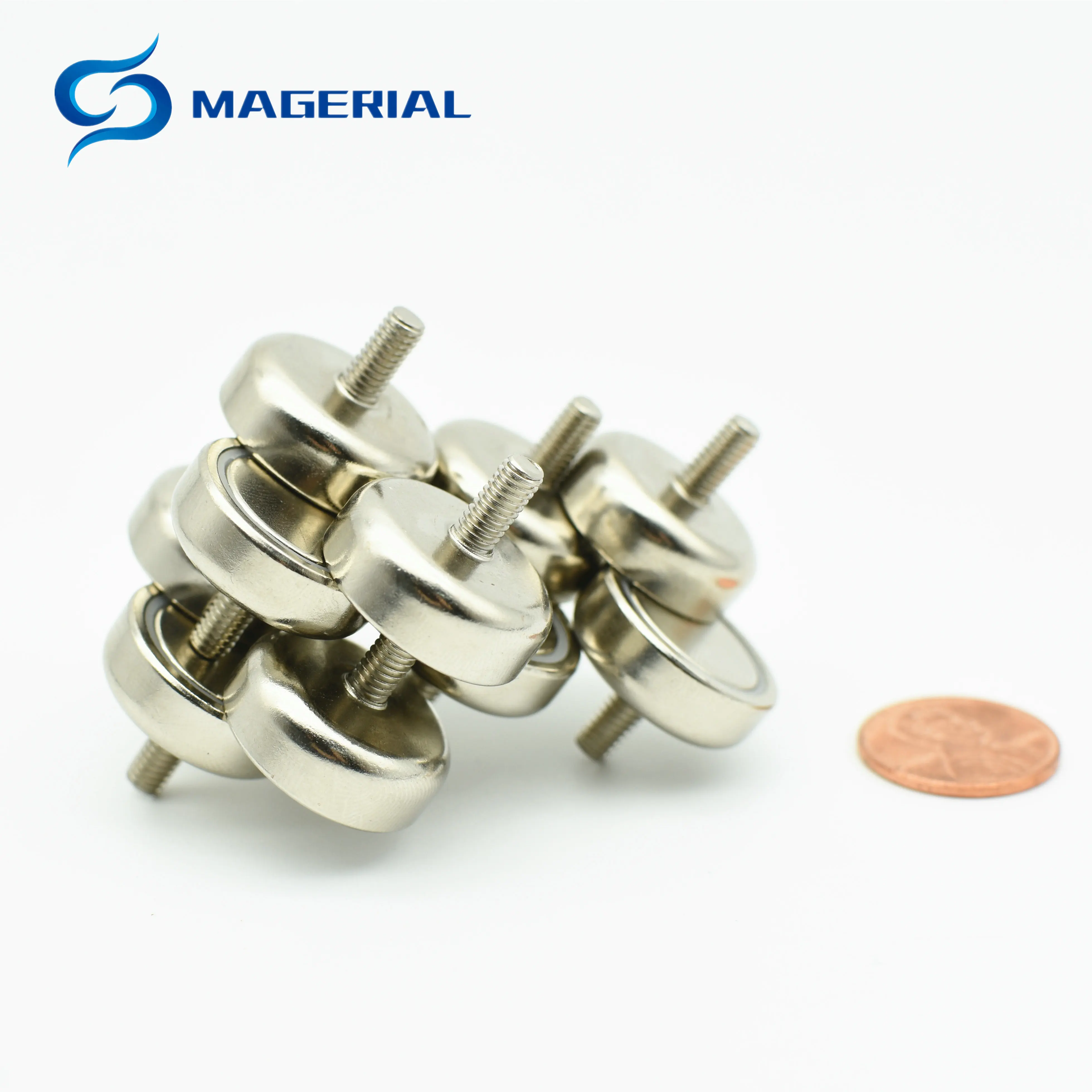 Garage Magnet Diameter 16mm Workshop Clamping Pot Holding Tool with Male Thread NdFeB Lifting Permanent Eye Bolt Iron Hanger Set |