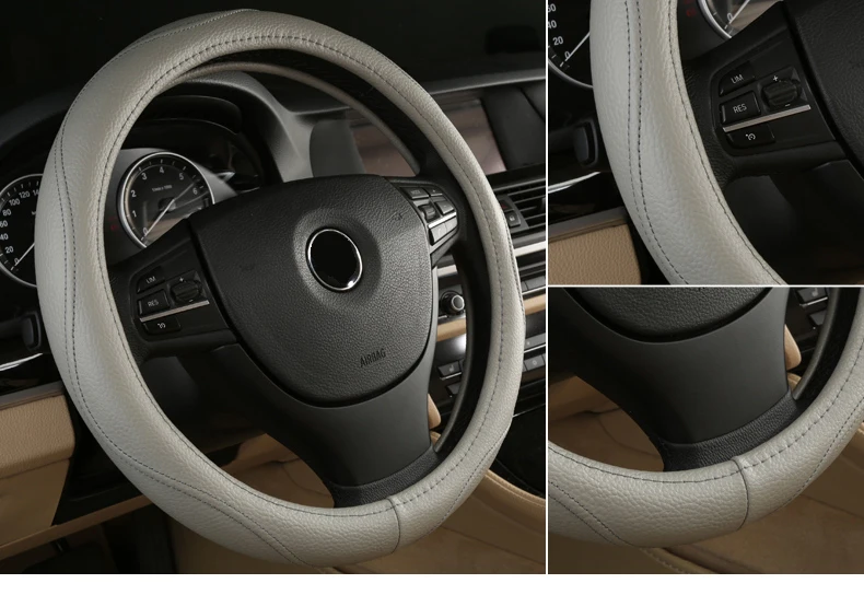 Автомобиль натуральная кожа Руль Обложка для Ford Focus 1 2 3 MK2 Mondeo 3 4 MK3 MK4 Kuga 2 daewoo gentra Lacetti lanos Ecosport