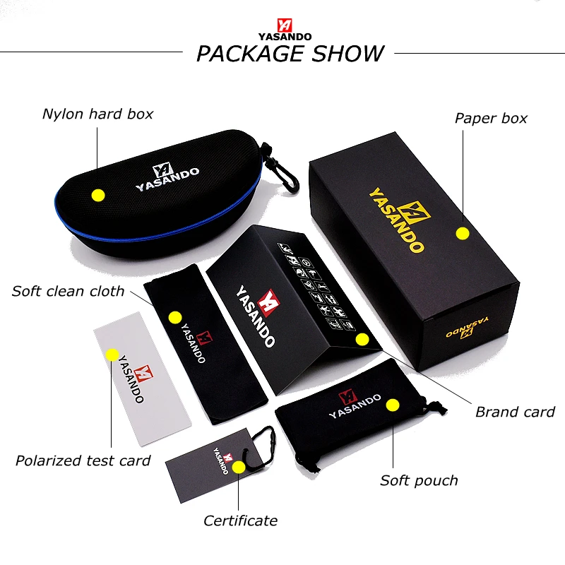 YASANDO Day and night Sunglasses Men Polarized Aluminum magnesium Frame Night vision Glasses Profession Driver Eyewear GS8003 | Аксессуары