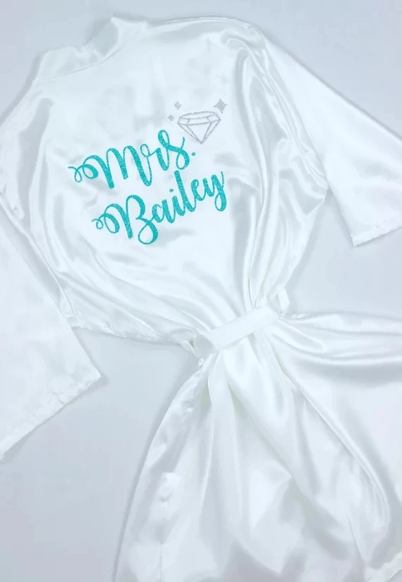 

personalize Wedding bridal bathing Robe, bridesmaid satin silk pajamas robes, Bachelorette Lingerie kimonos gowns bathing robes