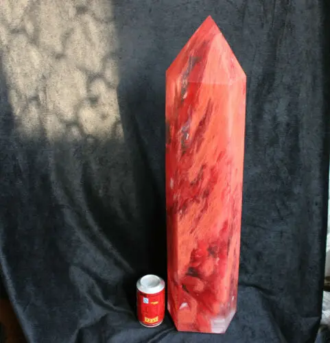 57.5LB 2" огромный, гигантский красный плавильный кварцевый кристалл точка полированный Исцеление