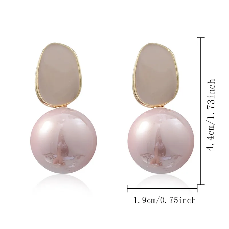 Женские серьги-пусеты Pinksee металлические геометрические с искусственным
