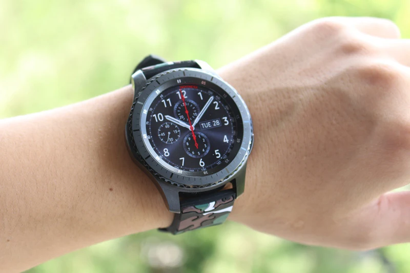 Ремешок URVOI для samsung gear S3 R760 R770 ремешок на запястье камуфляж силиконовый с застежкой камуфляж армейский дизайн замена 22 мм Замена