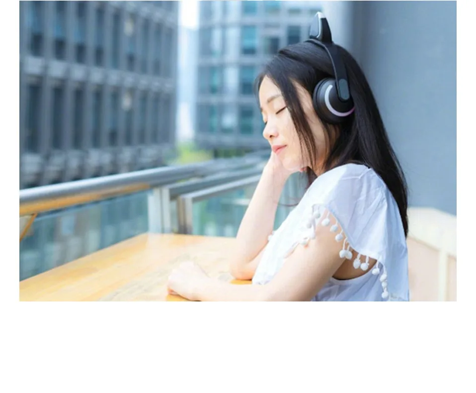 Беспроводные наушники Bluetooth кошачьи наушники аниме наушники светящиеся наушники семь цветов для изменения по желанию