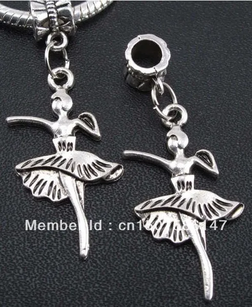 

Antique Silver Vintage Charms Ballerina Pendants For Bracelet Necklace Jewelry Making Beads Brand DIY Accessories Hot Z216