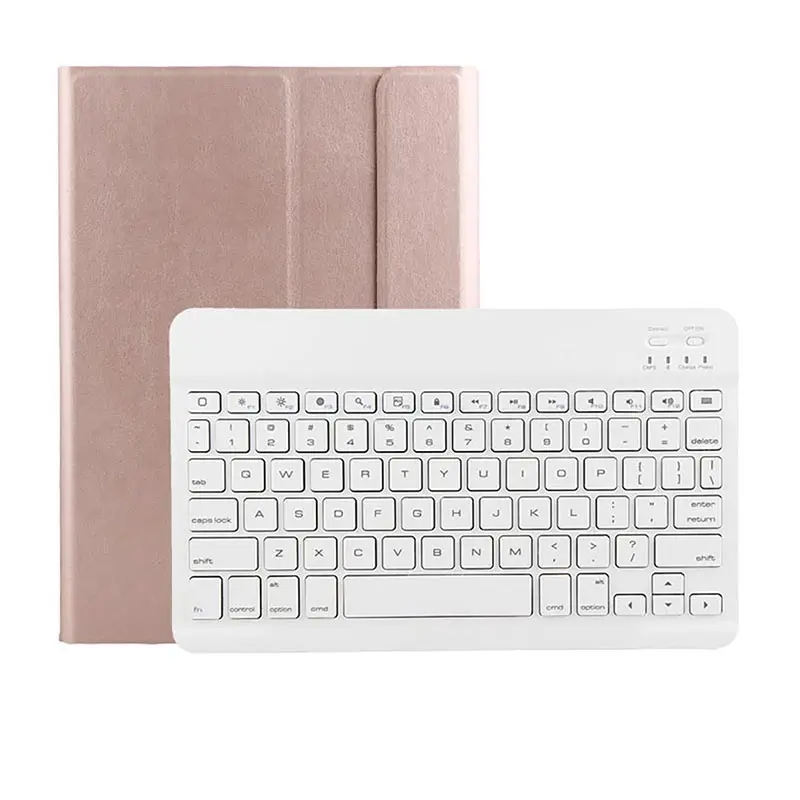 Rose gold Чехол для iPad Pro 11 чехол с беспроводной Bluetooth клавиатурой+ Умный Магнитный чехол из искусственной кожи чехол для нового iPad Pro 11 дюймов Funda - Цвет: Rose gold