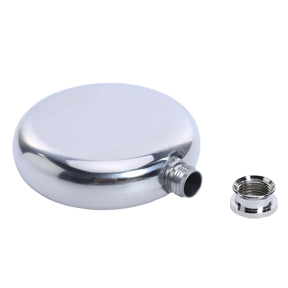 Мужские круглые плоские фляжки 5 унций бутылка для виски и спирта из нержавеющей