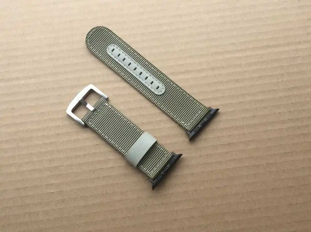 Полосатый нейлон + кожаный ремешок для часов Apple Watch 38/42 мм iwatch серии 1 2 3 | Наручные