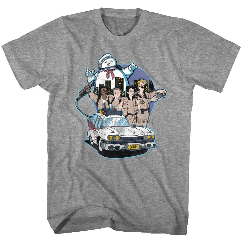 Ghostbusters/мужская футболка с героями мультфильма Отряд Гол круглым вырезом в стиле