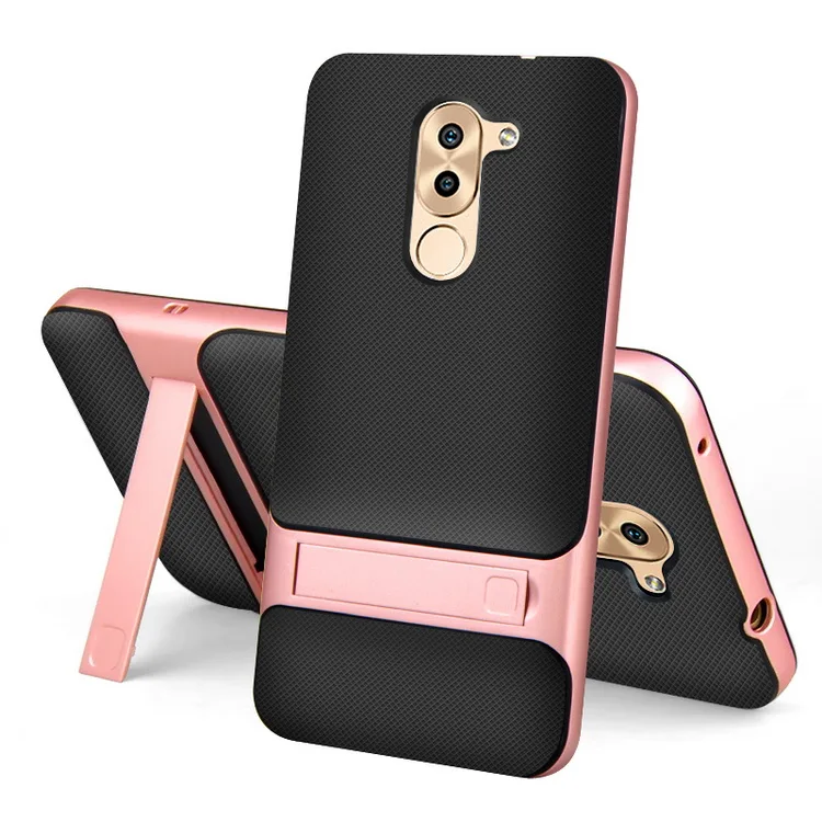 Чехол для Huawei Honor 6X/для HUAWEI gr5 /mate 9 Lite 5," чехол PC+ TPU Hybird подставка для телефона Coque Capa Funda - Цвет: Black Rose Gold