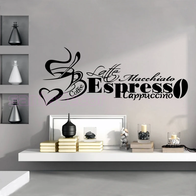 Виниловые наклейки на стену в виде кофейной чашки 28 Х70 см|Наклейки стену| |