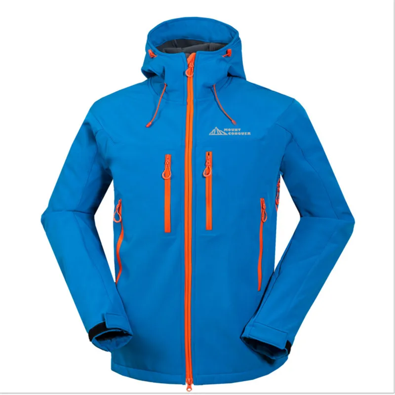 Брендовые уличные Пеший Туризм в Для мужчин одежда Soft Shell Jacket Водонепроницаемый дышащая одежда кемпинг и Пеший Туризм