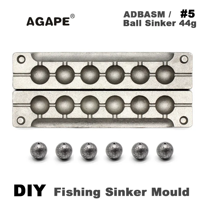 Agape DIY рыболовный шар грузило прессформы ADBASM/#5 шарик 44g 6 полостей|Рыболовные