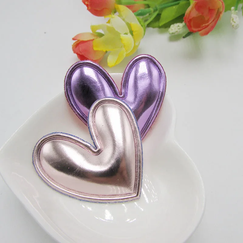 Free shipping 35PCS/lot 4.8cm pvc heart Padded Applique Crafts for girls Hair Accessories Decoration | Дом и сад