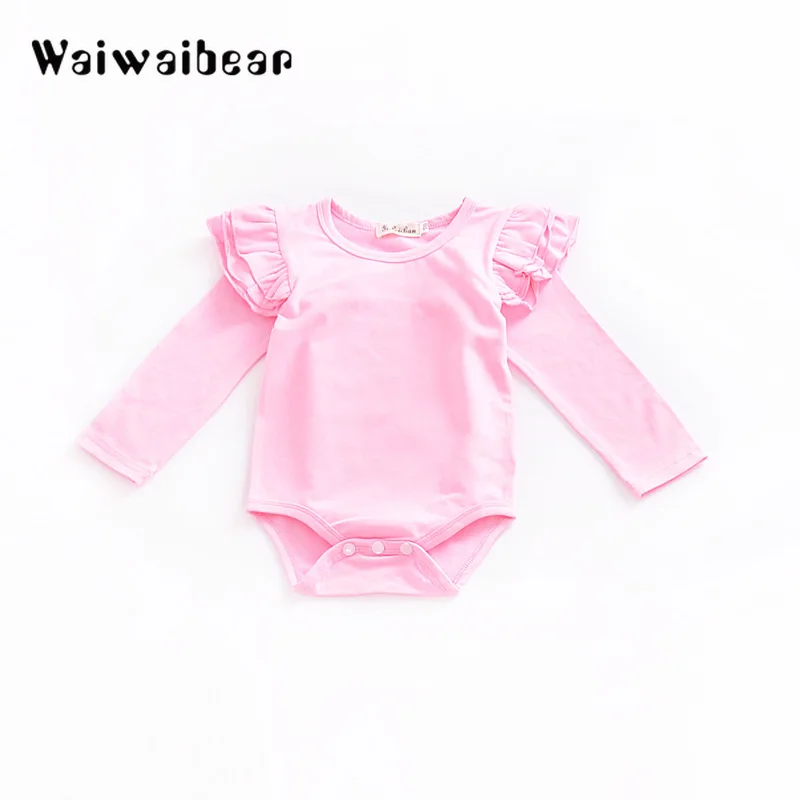 Baby Girl Rompers Autumn Princess Solid Jumpsuits Newborn Cotton Clothes Long -Sleeved Jumpsuit Kids Outfits | Детская одежда и