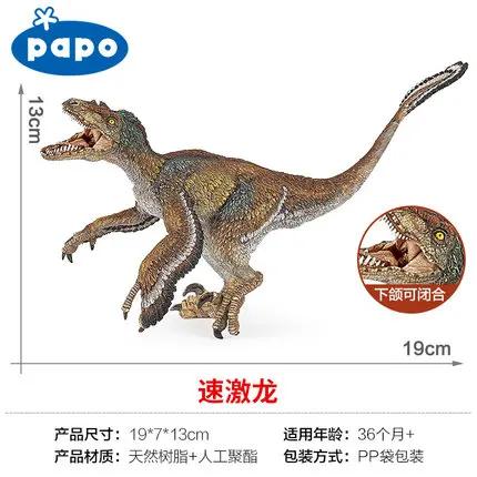 Новинка 2017 года Papo с перьями Велоцираптор Имитация Динозавра Коллекция Музея мир