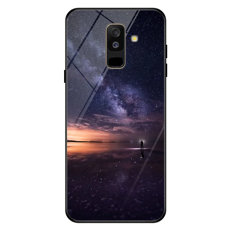 E01 Звездное небо фото настроить телефон для samsung Galaxy A6 чехол закаленное стекло чехол samsung Galaxy A6 un 6 Plus - Цвет: E01