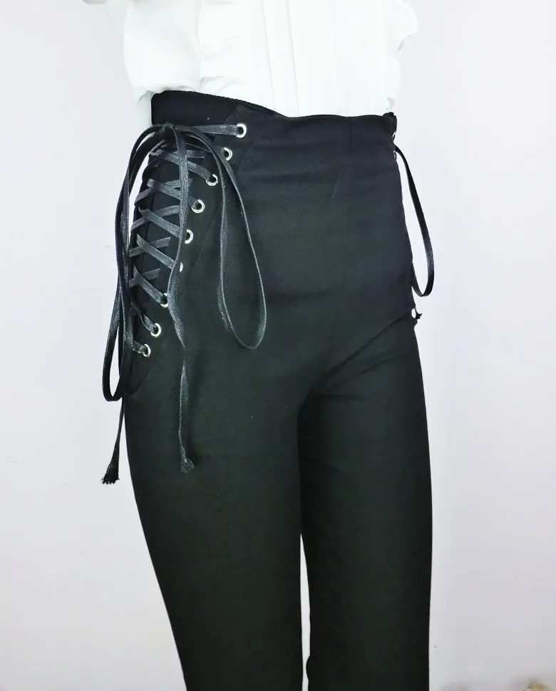 Брюки карандаш женские Стрейчевые с завышенной талией и бантом|pencil pants|women black
