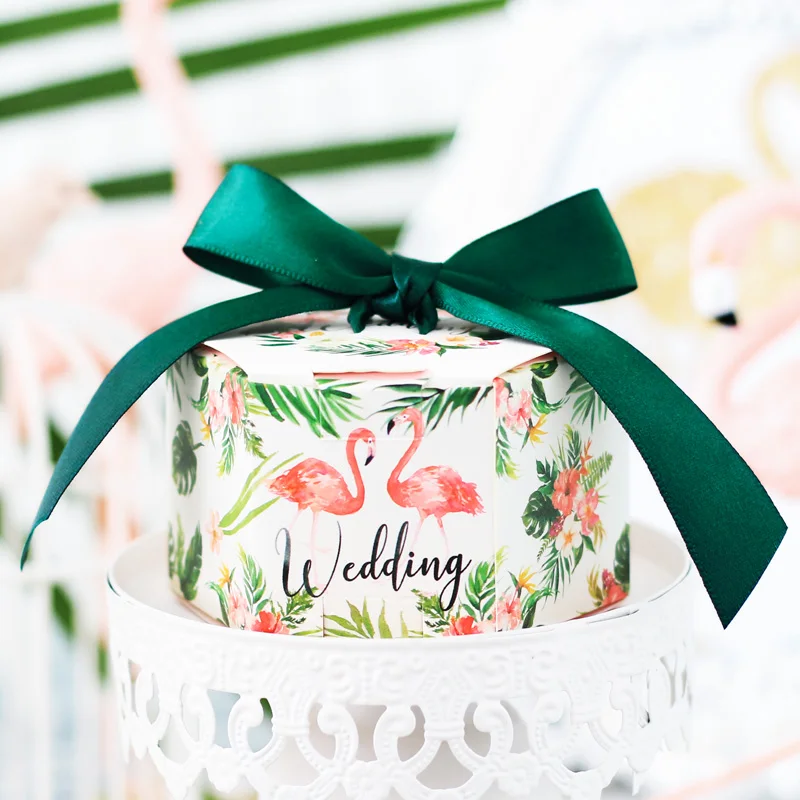 Новое поступление 10 шт./партия фламинго Шестигранная коробка для