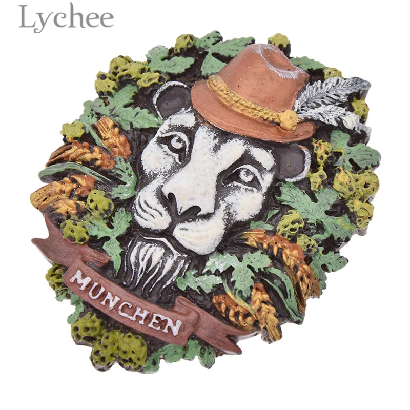 Lychee 1 шт. магнит на холодильник из смолы в виде льва креативный 3D украшение для