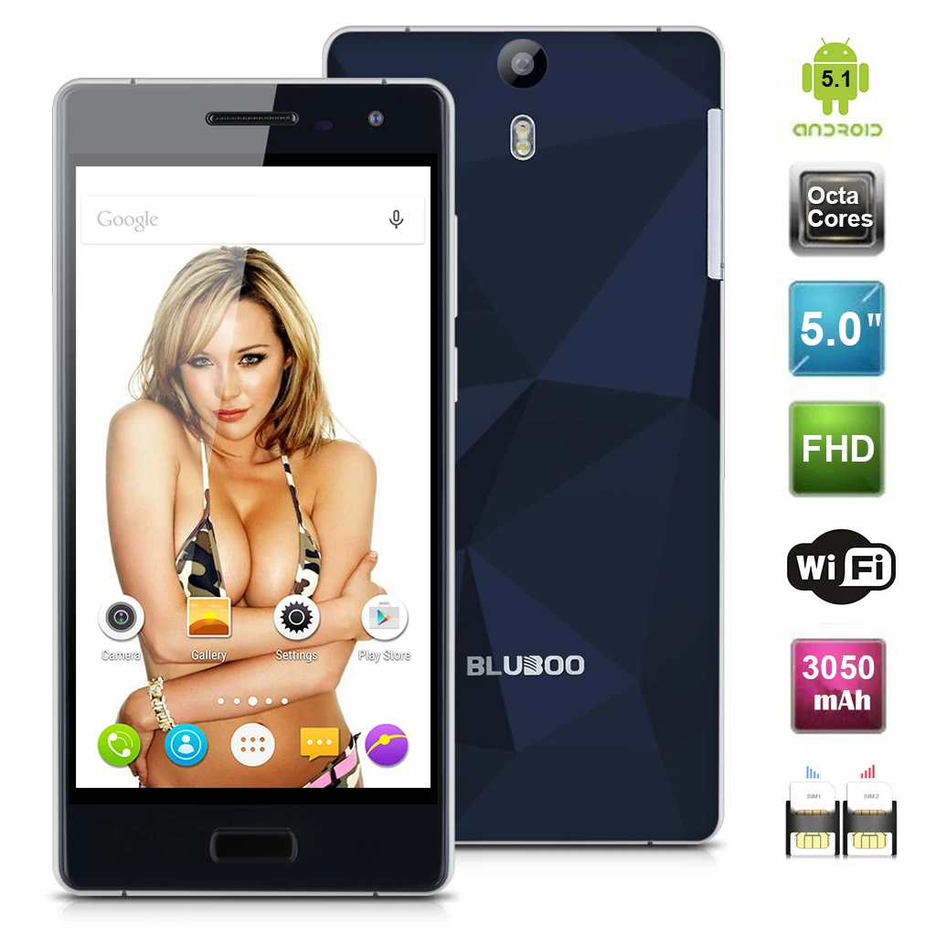 Bluboo Xtouch Android 5 1 MT6753 Octa ядер сотовый телефон 3 ГГц 0 &quot1920*1080 смартфон Оперативная