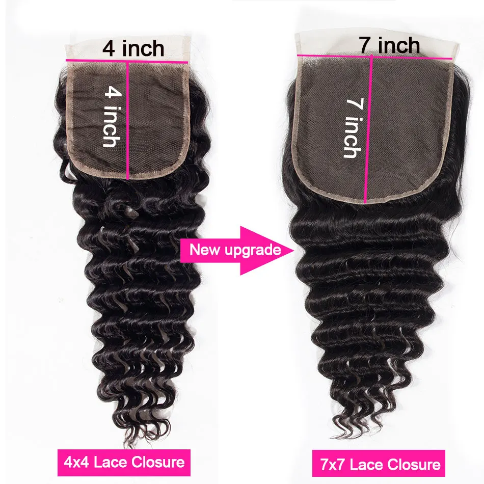 Recool свободные глубокие волнистые пучки с закрытием Remy вьющиеся человеческие