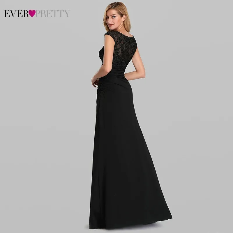 Элегантные Выпускные платья Ever Pretty A-Line с круглым вырезом без рукавов из бисера черный W0men летние вечерние платья Vestidos de gala