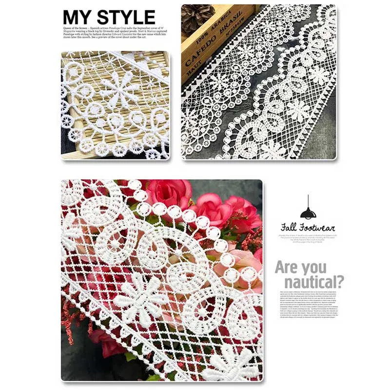 15Yard wholesale 2 style High Quality White Lace Ribbon Trims Underwear Trim Embroidered For Sewing Decoration lace fabric | Дом и сад
