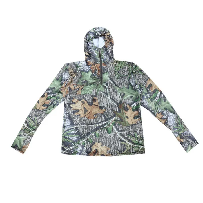 Only T shirt Bionic camouflage, мужские футболки с длинными рукавами и капюшоном, Солнцезащитная одежда с капюшоном, одежда для рыбалки, охоты - Цвет: Only T shirt