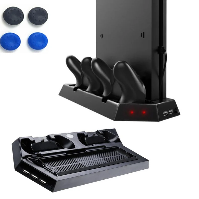 Вертикальный вентилятор для PS4 Slim/PS4 охлаждающий охладитель радиатор двойной контроллер зарядная станция база для PS4 тонкий PS4 usb-хаб