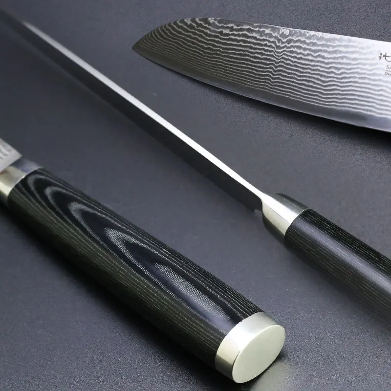 Damascus Knives 5 дюймовый нож Santoku японский кухонный VG10 ультраострые ножи из